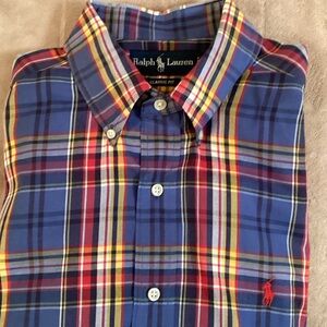 Ralph Lauren Blue and Red Plaid Flannel Shirt